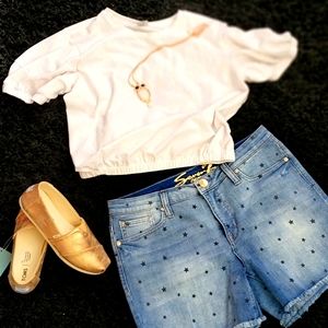 A New Day White Puff Sleeve Tee XL